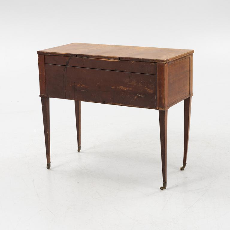 A late Gustavian mahogany dressing table, circa 1800.