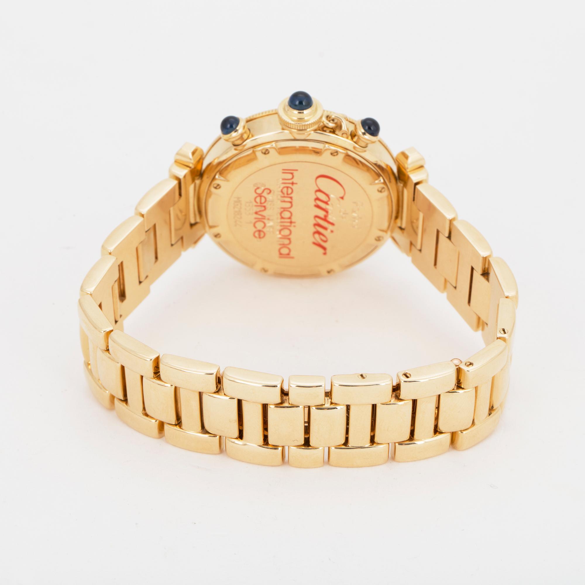 CARTIER, Pasha 35, armbandsur, kronograf, 35,5 mm.