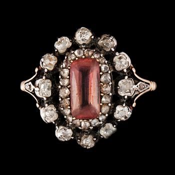 25. A topaz and rose-cut diamond ring. Made by W.A Bolin jeweller to the Swedish court, Stockholm 1928.