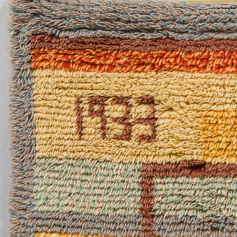 A finnish long pile rya rug, circa 135 x 100 cm.