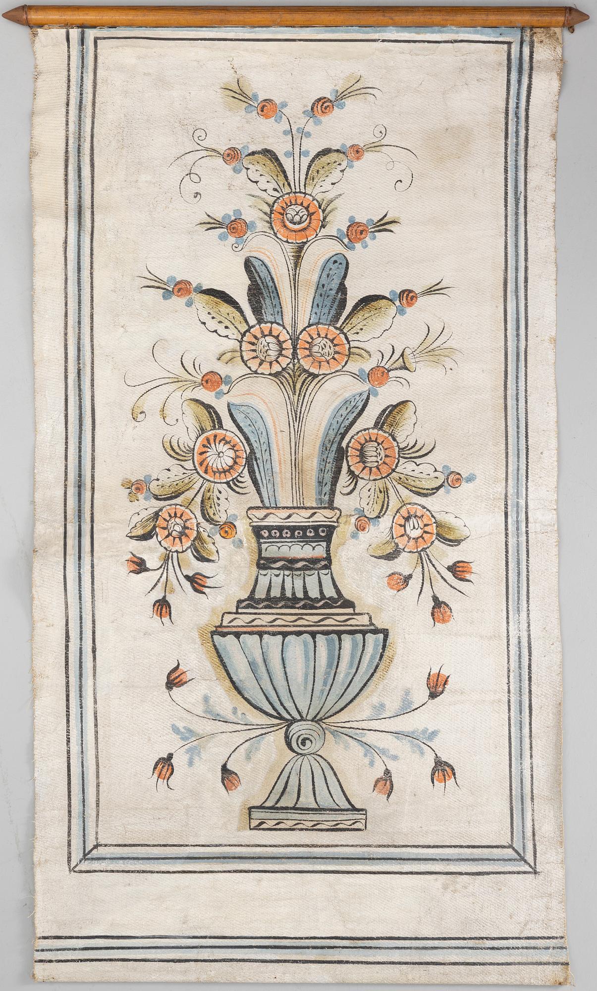 A Dalecarlian folk art painting, 19th century.