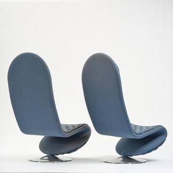 Verner Panton, fåtöljer, ett par, "System 1-2-3", Fritz Hansen, Danmark, 1970-tal.