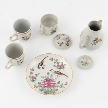 Five Famille Rose porcelain pieces, China, 18th-19th century.