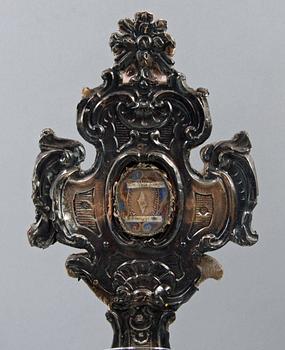 RELIK, silverplåt och trä, Frankrike 1700-tal.