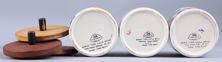 LOCKBURKAR, 5 st, bl a "Vår lilla stad", Anita Nylund för JIE Gantofta,