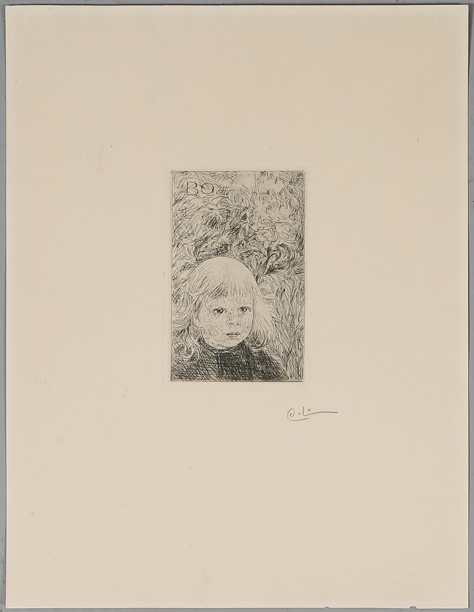 CARL LARSSON, etsning, monogramsignerad.
