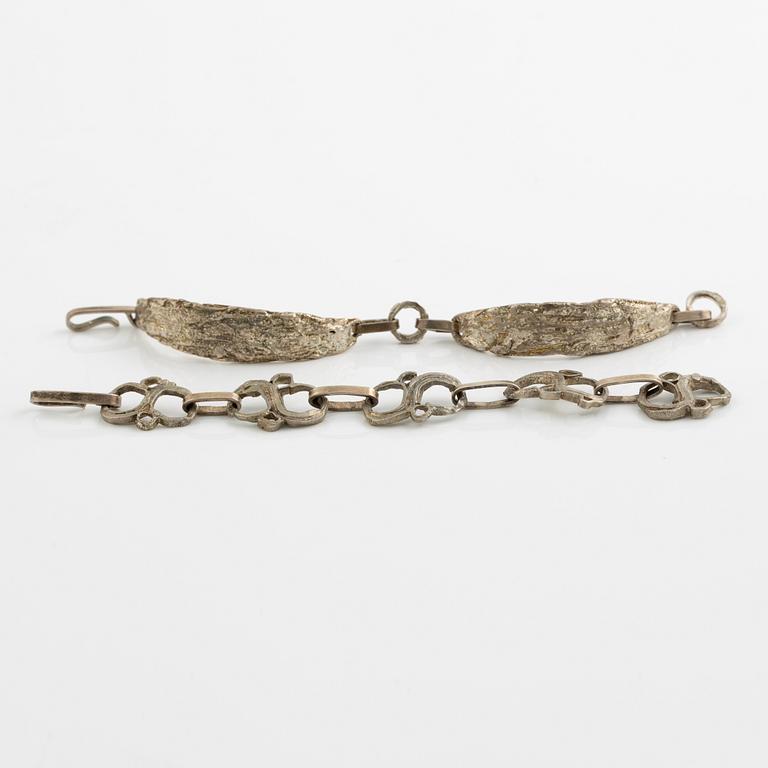 Lars Arby, two bracelets, sterling silver, Gothenburg 1982.