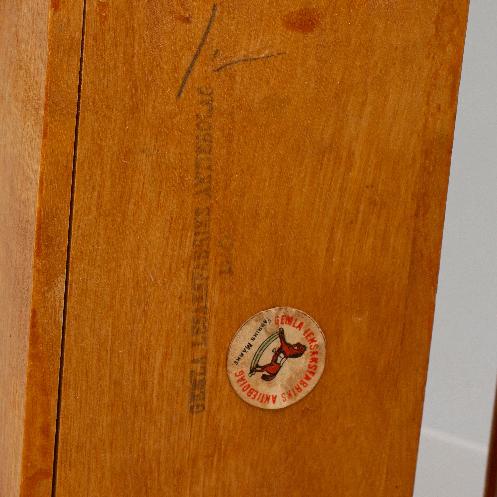 A china head doll and a 3 psc of doll furniture.