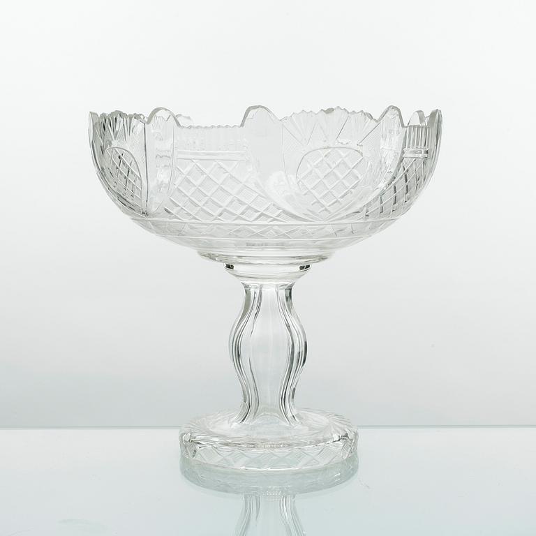 SKÅL PÅ FOT, kristall, sent 1800-tal.