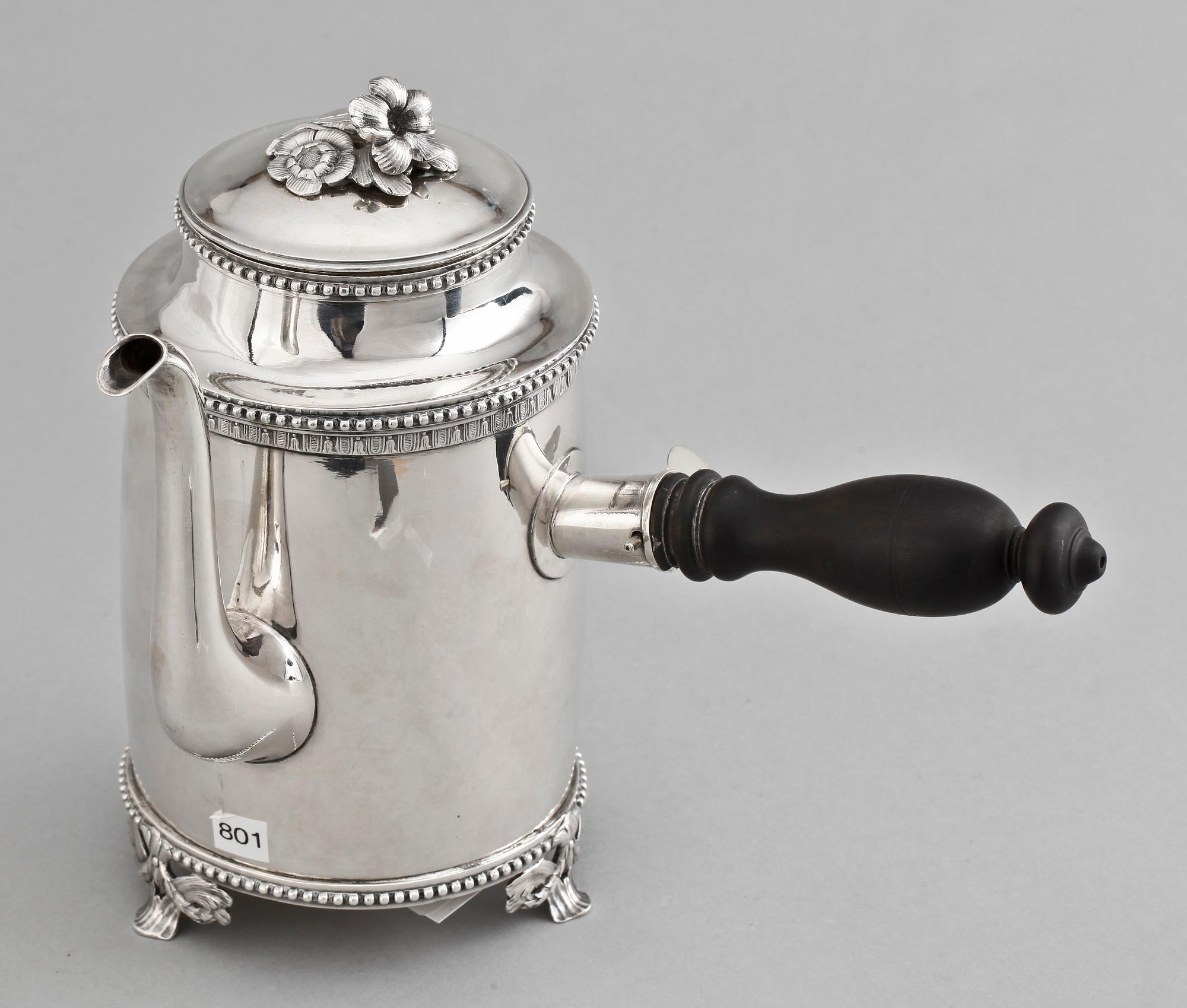 A SWEDISH SILVER COFFEE-POT, Makers mark of Anders Fredrik Weise, Stockholm 1785.