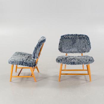 A pair of "TeVe" chairs by Alf Svensson for Ljungs Industrier AB.Malmö, second half of the 20th century.