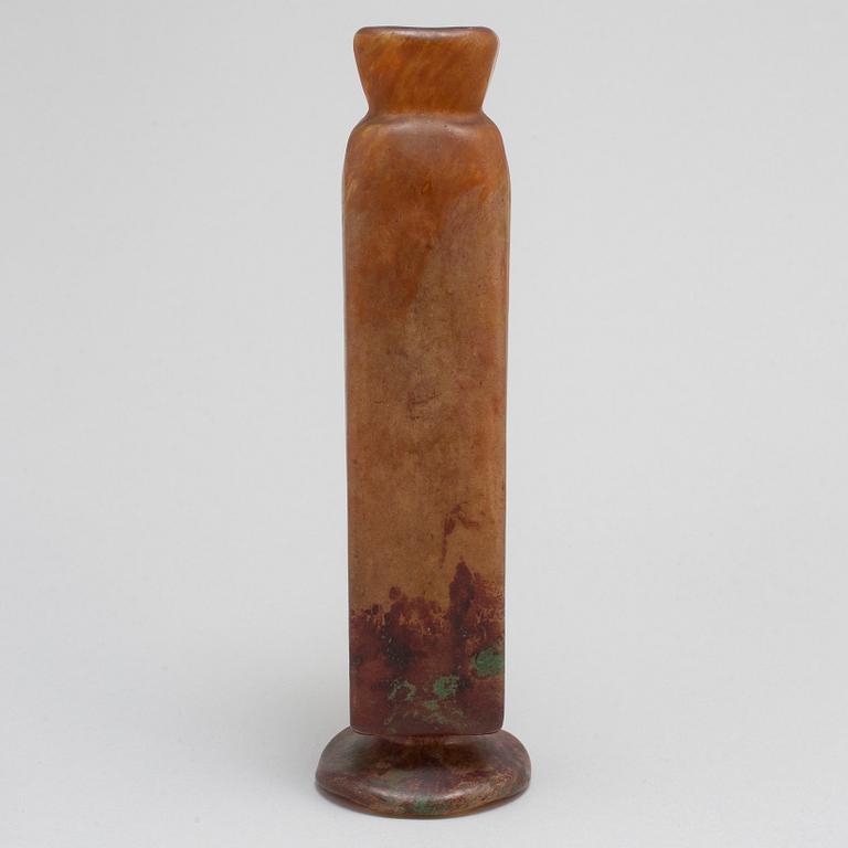 A Daum Art Nouveau enamel painted glass vase, Nancy, France.