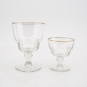 A 1940s 62 pcs glass service.