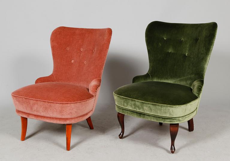 EMMAFÅTÖLJER, 2 st, 1900-talets andra hälft.