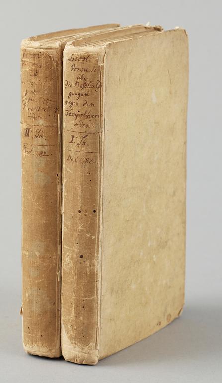 BOK, 2 vol,"Versuch über... Beschuldigungen welche dem Tempelherrenorden..." av Friedrich Nicolai, Berlin & Stettin 1782.