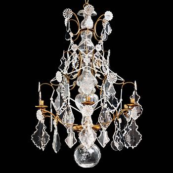 62. A Swedish Baroque mid 18th century six-light chandelier.