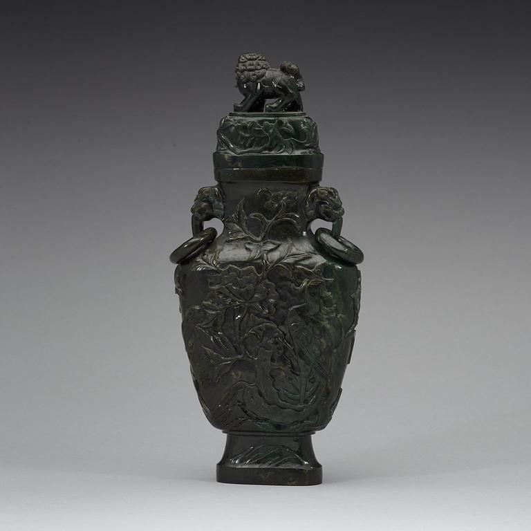 A Chinese carved stone vase, 20th Century.