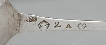 SUPSKED, silver, Nils Grubb, Hudiksvall, 1783. Vikt ca 29 gram.