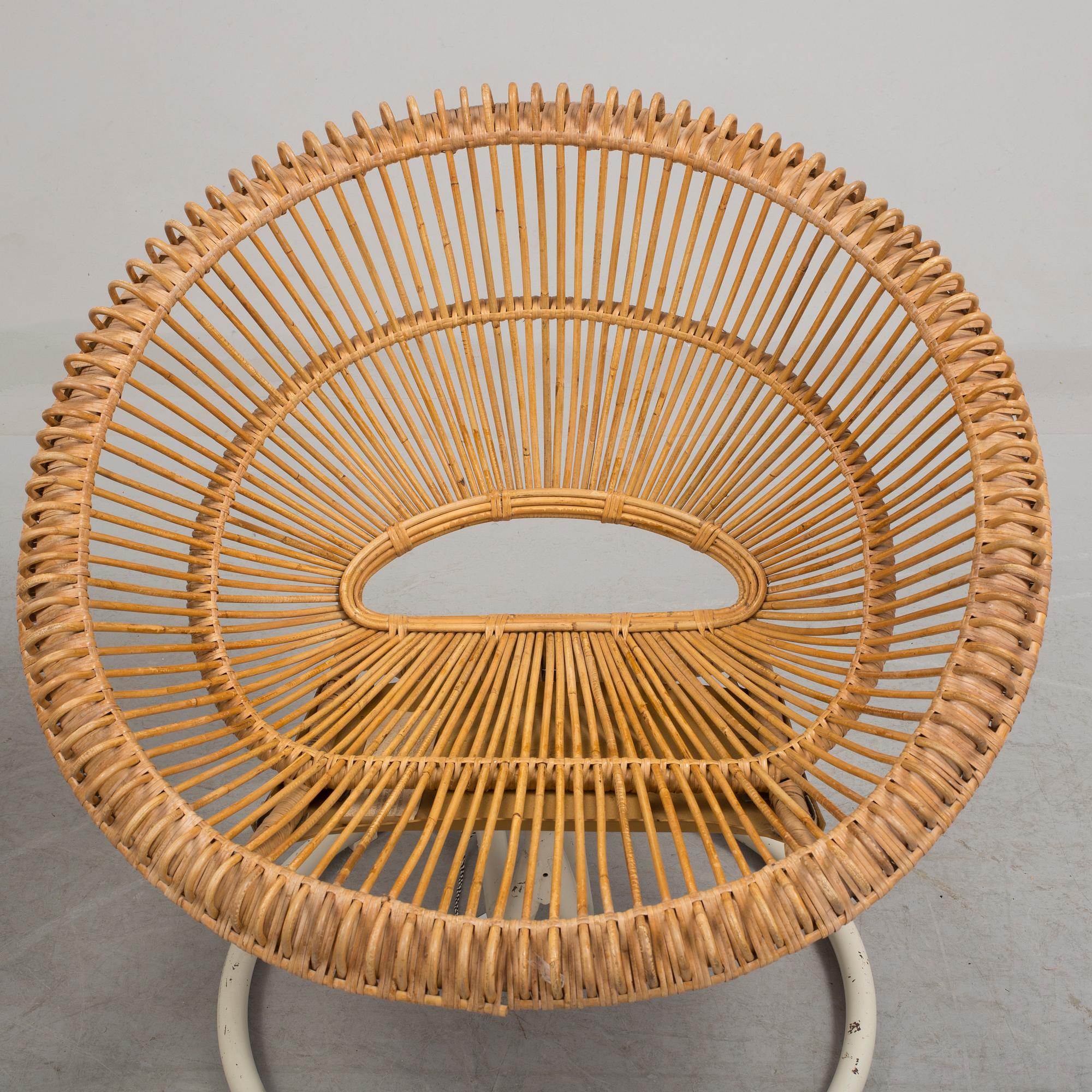 A pair of 'Rondo' rattan easy chairs from Göte-Möbler AB, 1960's.