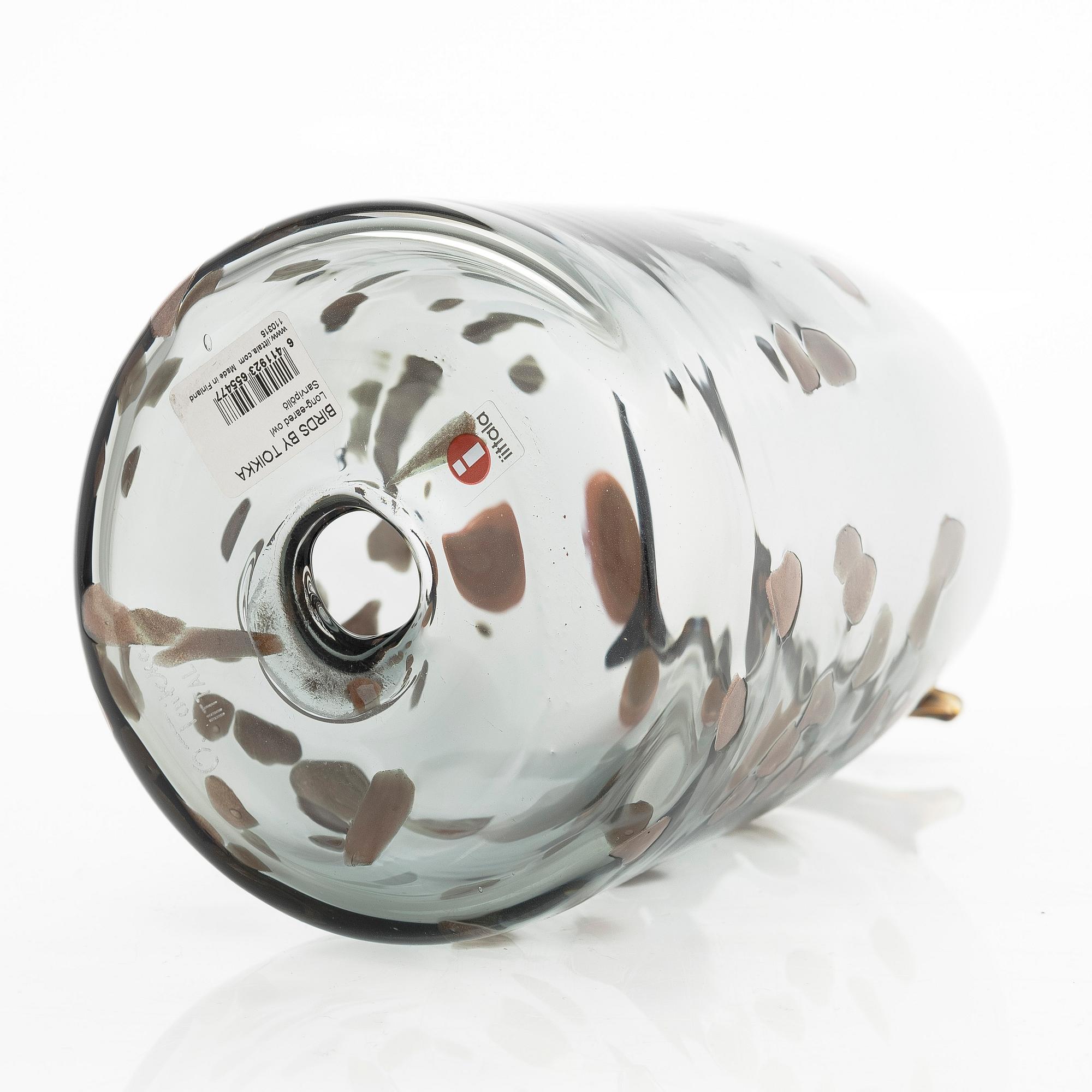 Oiva Toikka, glasfågel, "Long-eared owl", signerad O. Toikka Iittala.