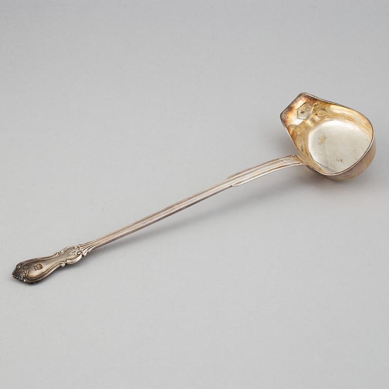 A Swedish 19th century silver soup-laddle, mark of Gustaf Möllenborg, Stockholm 1853.