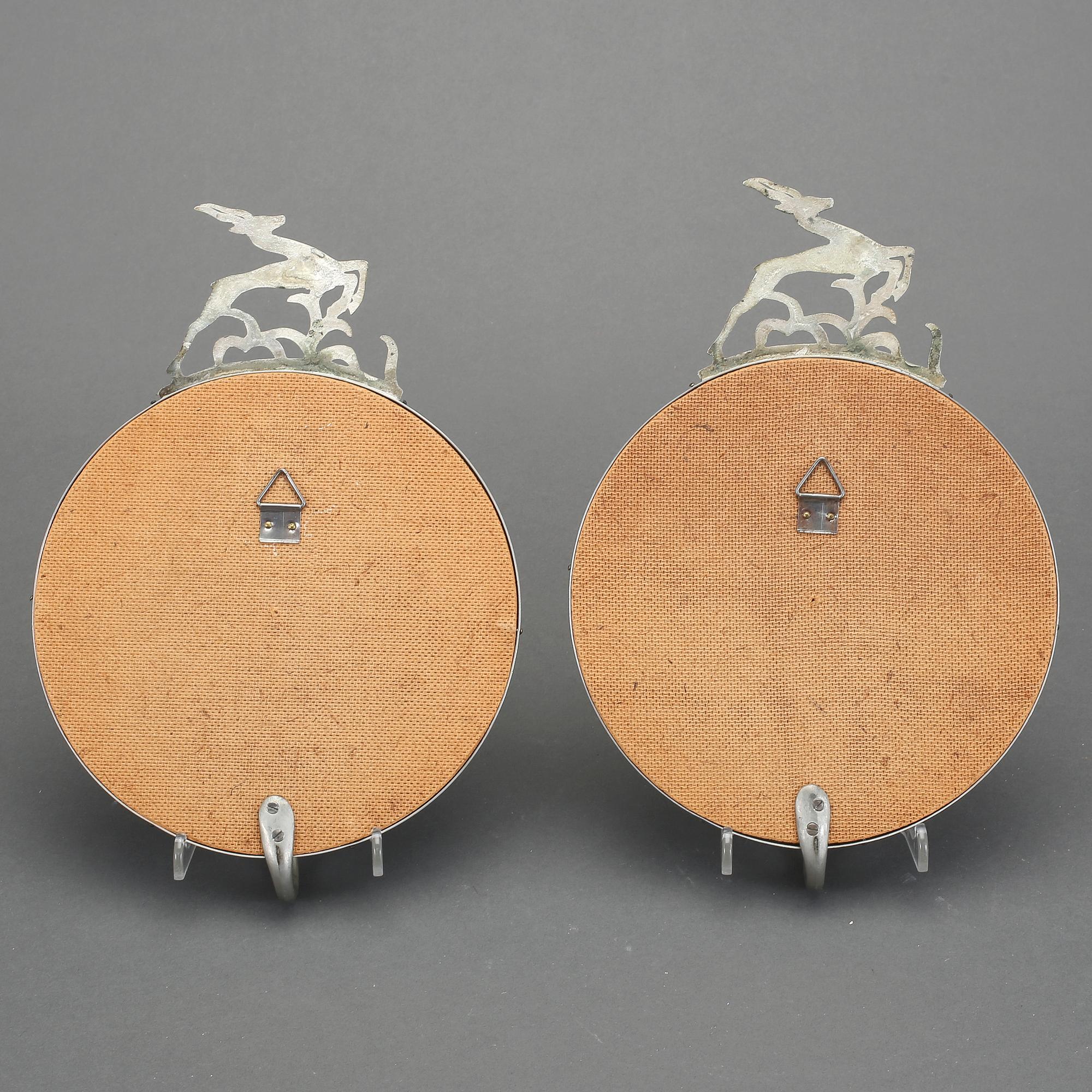 SPEGELLAMPETTER, ett par, tenn, art deco, 1900-talets första hälft.