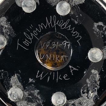 Wilke Adolfsson, Torbjörn Alfredsson, vas, graal, unik, glasblåsare Wilke Adolfsson, egen hytta i Orrefors.