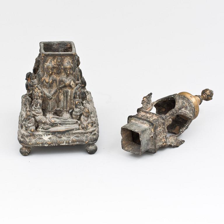 SKULPTUR, tempelbyggnad. Thailand.