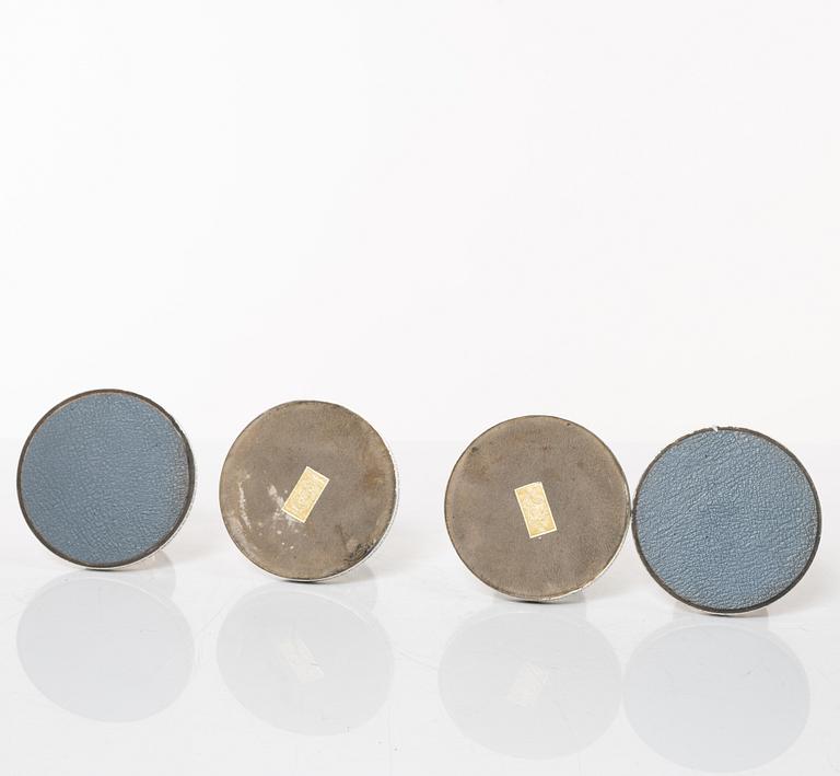 Ljusstakar, 4 st, silver, K&EC, Göteborg 1958-62.