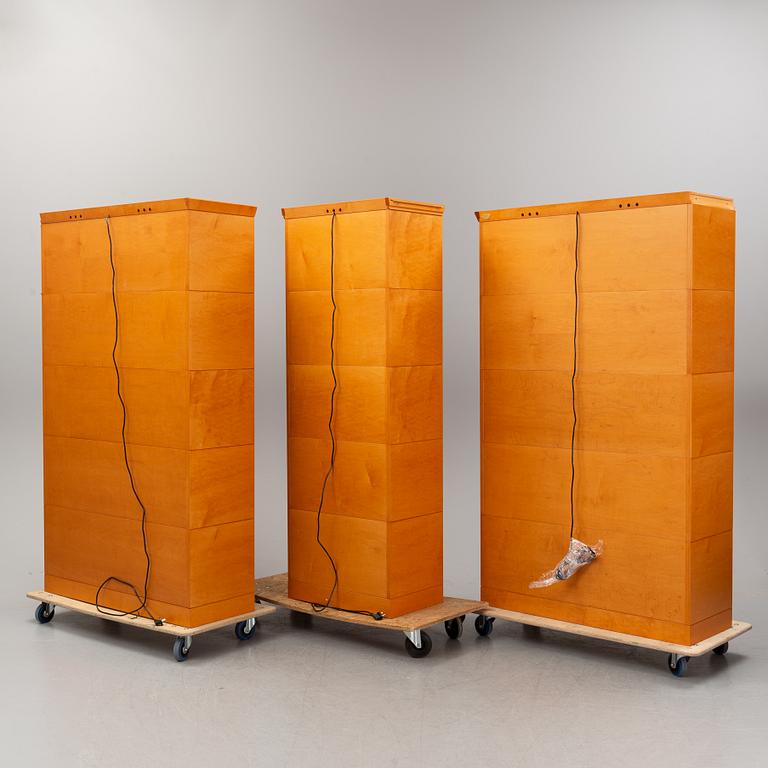 Chi Wing Lo, three 'Oli' cherry wood cabinets, Giorgetti, Italy.