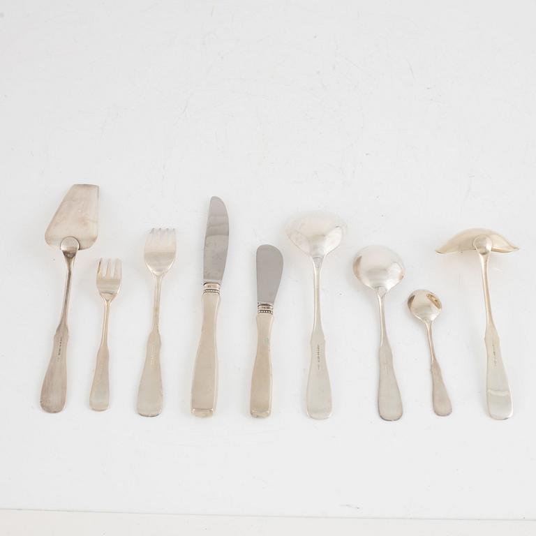 Eric Löfman, bestickservis, 65 delar, silver, "Uppsala", mestadels MGAB, Lidköping, 1976-86.