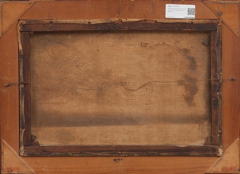 OKÄND KONSTNÄR, olja på duk. Bär otydlig signatur. 1800-tal.