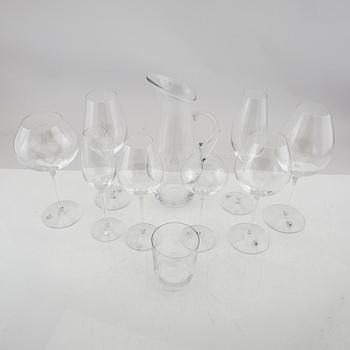 Erika Lagerbielke, 55-piece glass service "Difference", Orrefors.