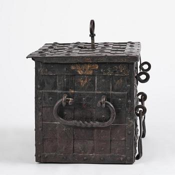A Baroque German presumably Nuremberg iron 'Armada' chest, later part of the 17th century.