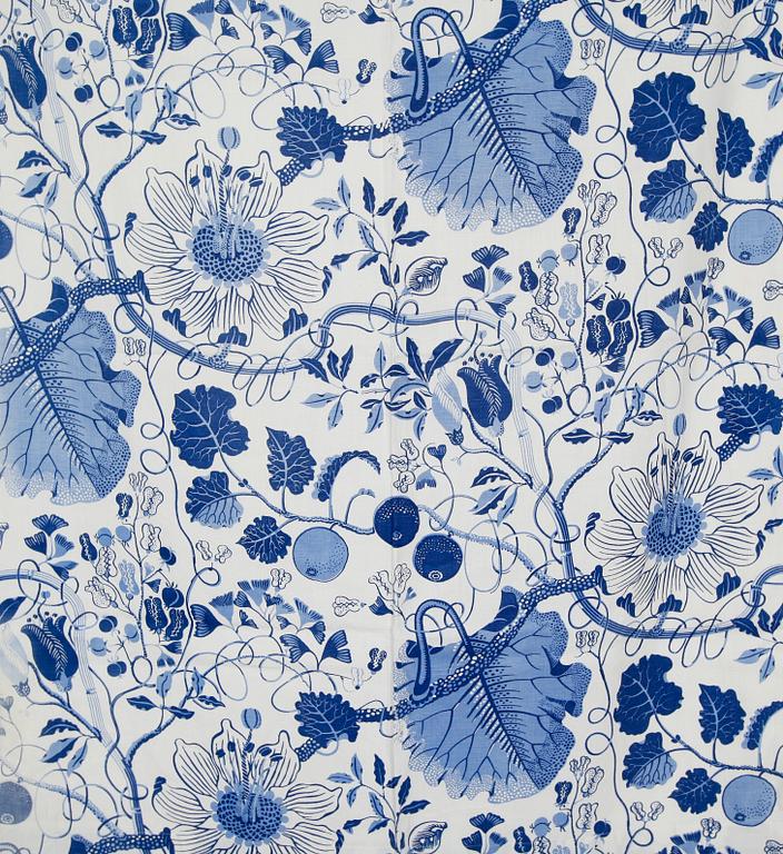 GARDINER, 1 par, LAMBREKÄNG samt  GARDINOMTAG, 1 par, "La Plata", Josef Frank, Firma Svenskt Tenn.