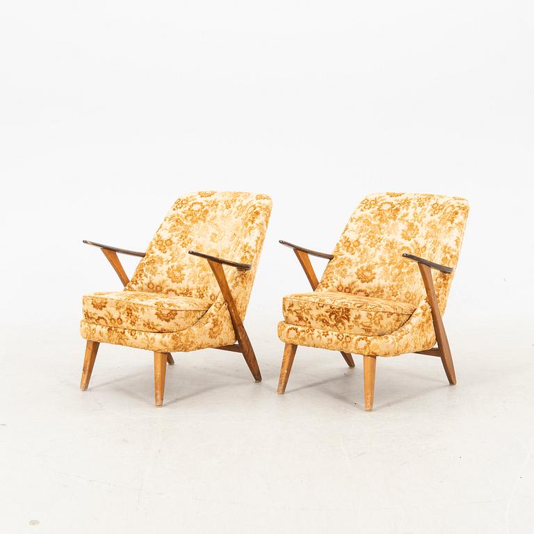 A pair of mid 20th century Svante Skogh easy chairs for Förenade Möbelfabrikerna, Linköping,