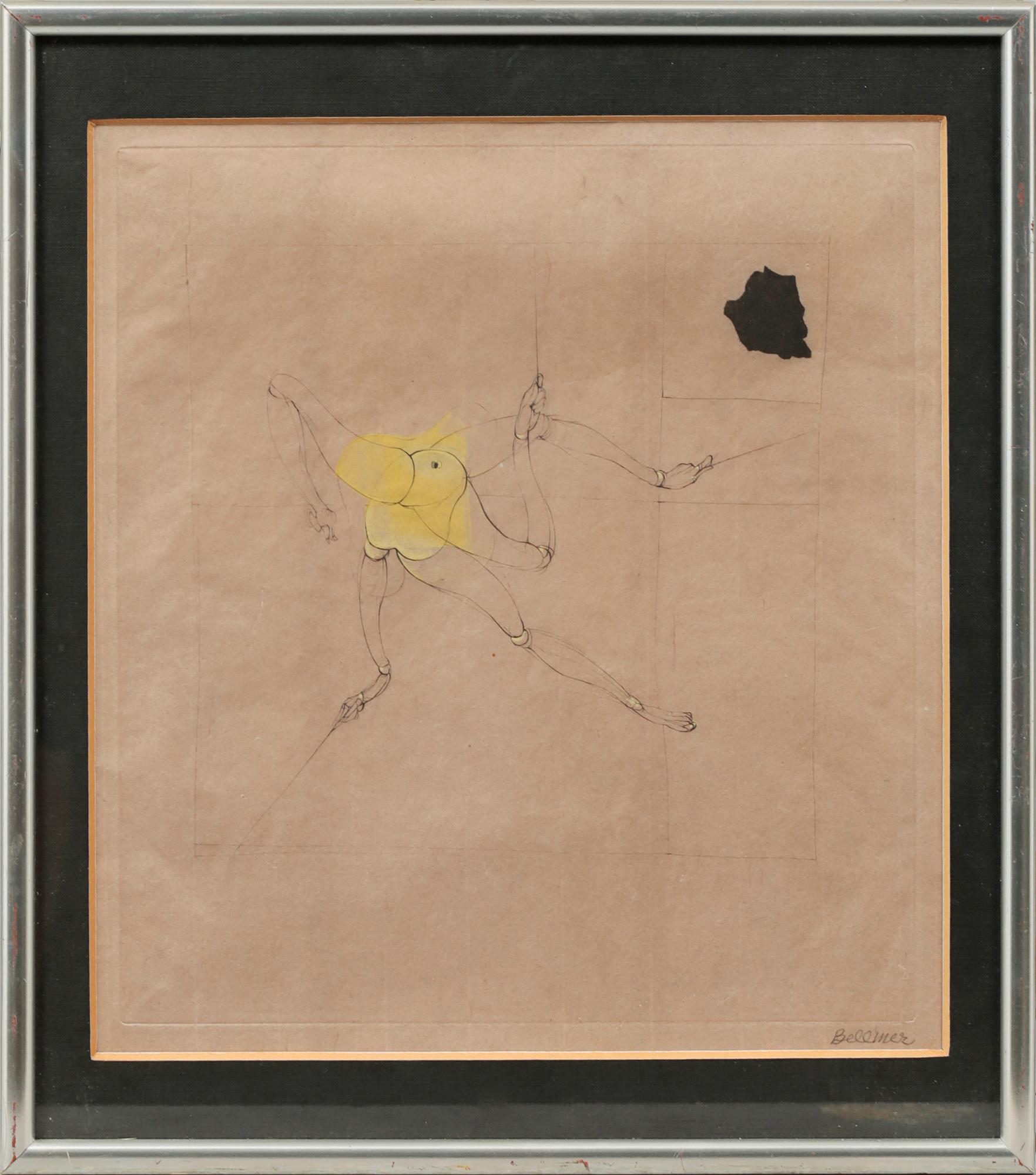 HANS BELLMER, etsningar, 3 st, delvis kolorerade, signerade.