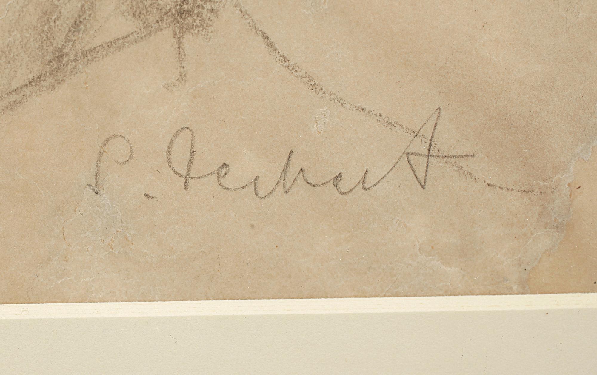 SIRI DERKERT, blyertsteckning, sign.