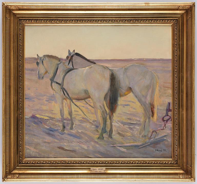 Paul Graf, Horses at Dusk (motif from Skagen).