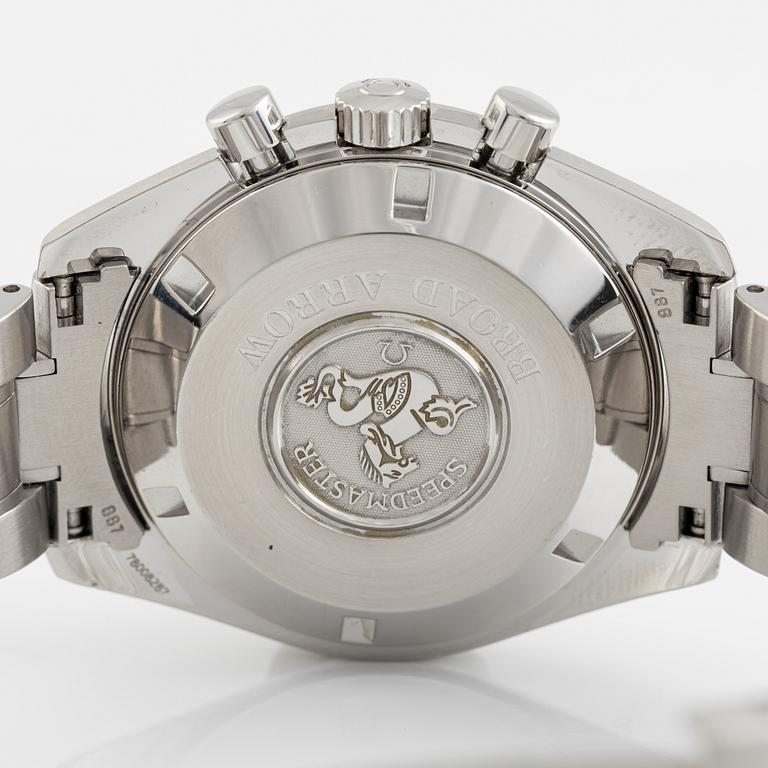 Omega, Speedmaster, Broad Arrow, chronograph, wristwatch, 42 mm.