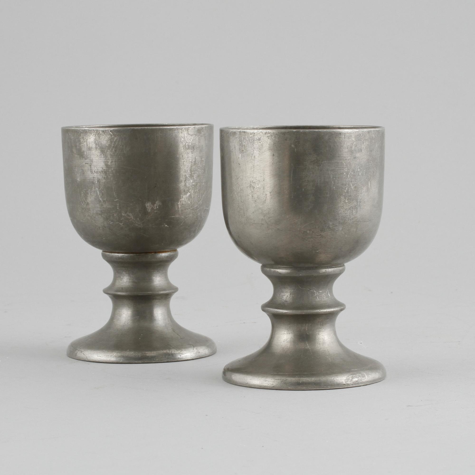 VINGLAS, 8 st, tenn, Ljung uti Lund, 1977.