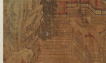 A long hand scroll and calligraphy, Qing dynasty, presumably 18th Century.