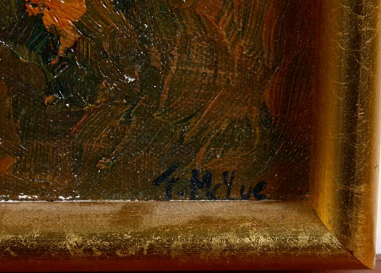 OKÄND KONSTNÄR, olja på duk, sign F. McYue.