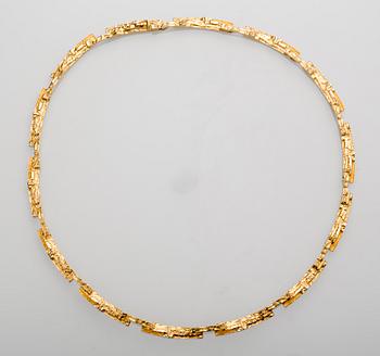 COLLIER, 18 K guld, Björn Weckström, Lapponia, 1981. Vikt ca 36 g.