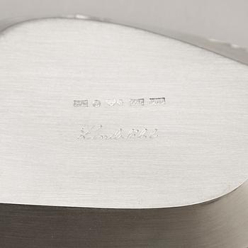 Rolf Lindståhl, a sterling silver and attached 18K gold box with lid, Stockholm 1986.