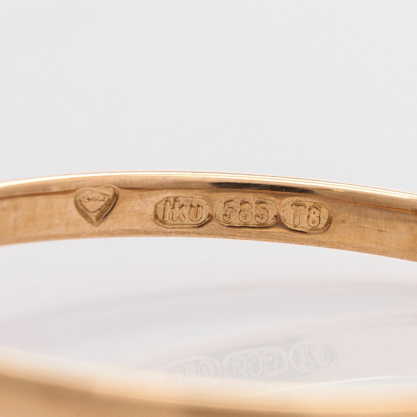 Ring, 14K guld och turmalin, finska stämplar 1996.