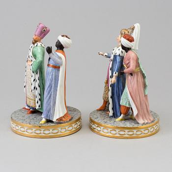 Two porcelain figure groups, presumably Royal Copenhagen, end of 19th century.