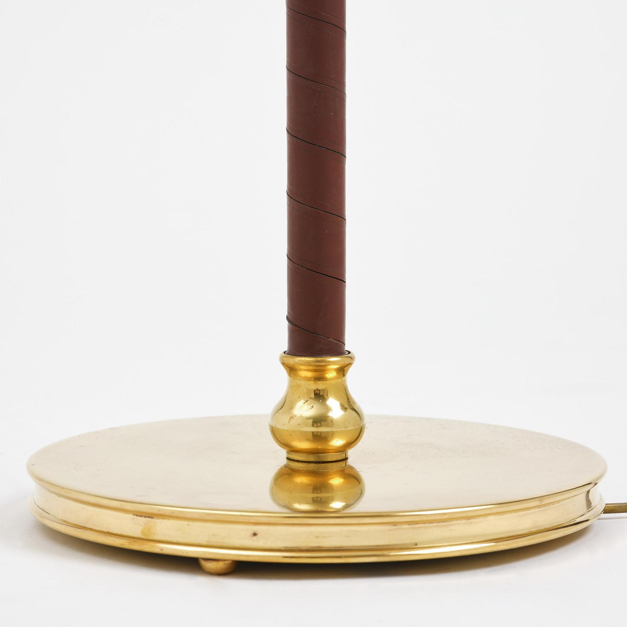 Carl-Axel Acking, a brass floor lamp model "2645", Bröderna Malmströms Metallvarufabrik, Malmö, 1940s-50s.