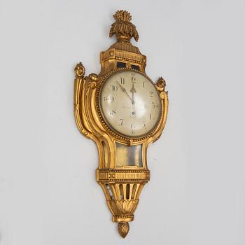 A gustavian wall clock by Jacob Kock, late 18th century.