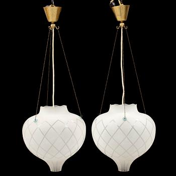 A pair of ceiling lights, probably 1940s.